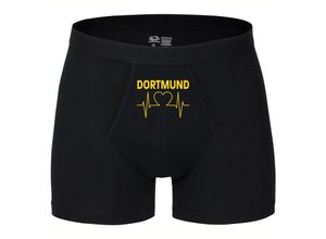 4068859187965 - multifanshop® Herren Boxer Short - Dortmund - Herzschlag - Druck gelb - Unterwäsche