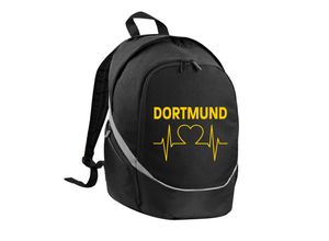 4068859188054 - multifanshop® Rucksack - Dortmund - Herzschlag - Druck gelb