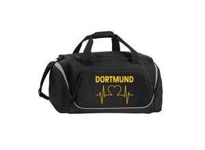 4068859188061 - multifanshop® Sporttasche - Dortmund - Herzschlag - Druck gelb