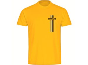 4068859188221 - multifanshop® Herren T-Shirt - Dortmund - Streifen - Druck schwarz - Männer