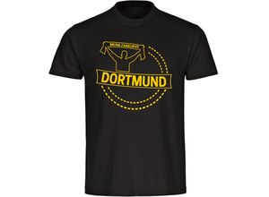 4068859189105 - multifanshop® Kinder T-Shirt - Dortmund - Meine Fankurve - Druck gelb - Kind