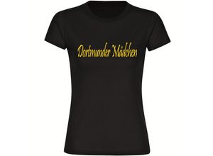 4068859189914 - multifanshop® Damen T-Shirt - Dortmund - Dortmunder Mädchen - Druck gelb - Frauen