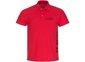 4068859191658 - multifanshop Poloshirt - St Pauli - Brust & Seite - Druck braun - Polo