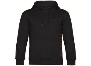 4068859191818 - multifanshop Kapuzen Sweatshirt - St Pauli - Brust & Seite - Druck braun - Hoodie