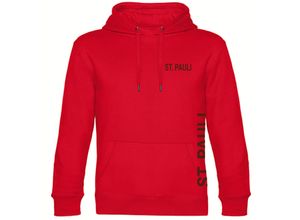 4068859191887 - multifanshop Kapuzen Sweatshirt - St Pauli - Brust & Seite - Druck braun - Hoodie