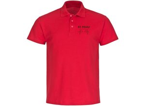 4068859193539 - multifanshop Poloshirt - St Pauli - Herzschlag - Druck braun - Polo 4068859193539 - multifanshop Poloshirt - St Pauli - Herzschlag - Druck braun - Polo