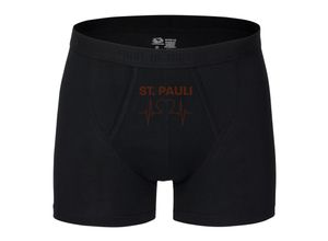 4068859193935 - multifanshop® Herren Boxer Short - St Pauli - Herzschlag - Druck braun