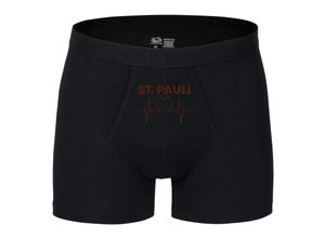 4068859193942 - multifanshop® Herren Boxer Short - St Pauli - Herzschlag - Druck braun