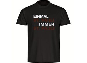 4068859196165 - multifanshop Kinder T-Shirt - St Pauli - Einmal Immer - Druck braun - Kind