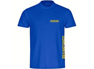 4068859197926 - multifanshop Herren T-Shirt - Braunschweig - Brust & Seite - Druck gelb - Männer