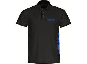 4068859198572 - multifanshop® Poloshirt - Braunschweig - Brust & Seite - Druck blau