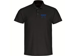 4068859200893 - multifanshop® Poloshirt - Braunschweig - Herzschlag - Druck blau