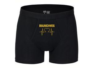 4068859201319 - multifanshop® Herren Boxer Short - Braunschweig - Herzschlag - Druck gelb