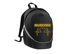 4068859201494 - multifanshop® Rucksack - Braunschweig - Herzschlag - Druck gelb