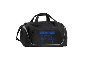 4068859201531 - multifanshop® Sporttasche - Braunschweig - Herzschlag - Druck blau