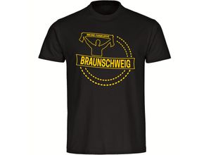 4068859202958 - multifanshop Herren T-Shirt - Braunschweig - Meine Fankurve - Druck gelb - Männer