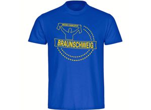 4068859203115 - multifanshop® Herren T-Shirt - Braunschweig - Meine Fankurve - Druck gelb