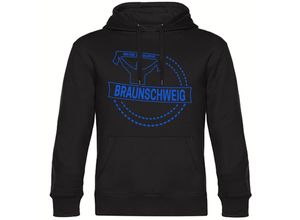 4068859203993 - multifanshop Kapuzen Sweatshirt - Braunschweig - Meine Fankurve - Druck blau - Hoodie