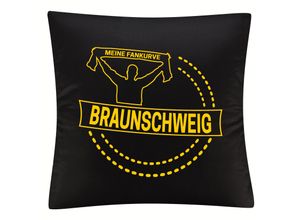 4068859204099 - multifanshop Kissenbezug - Braunschweig - Meine Fankurve - Druck gelb - Kissen