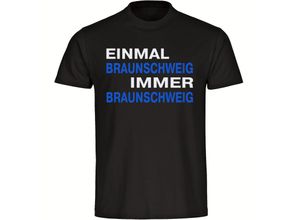 4068859204280 - multifanshop Herren T-Shirt - Braunschweig - Einmal Immer - Druck blau - Männer