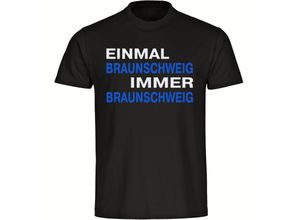 4068859204303 - multifanshop Herren T-Shirt - Braunschweig - Einmal Immer - Druck blau - Männer