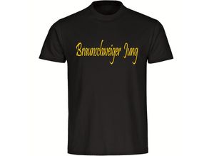 4068859204952 - multifanshop® Herren T-Shirt - Braunschweig - Braunschweiger Jung - Druck gelb