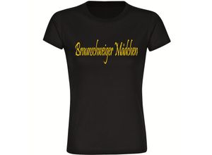 4068859205225 - multifanshop® Damen T-Shirt - Braunschweig - Braunschweiger Mädchen - Druck gelb