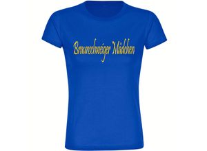 4068859205348 - multifanshop® Damen T-Shirt - Braunschweig - Braunschweiger Mädchen - Druck gelb