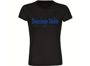 4068859205713 - multifanshop Kinder T-Shirt - Braunschweig - Braunschweiger Mädchen - Druck blau - Kind