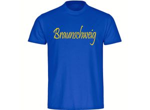 4068859206475 - multifanshop® Kinder T-Shirt - Braunschweig - Schriftzug - Druck weiß