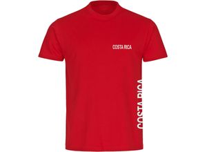 4068859207151 - multifanshop Herren T-Shirt - Costa Rica - Brust & Seite - Druck weiß - Männer