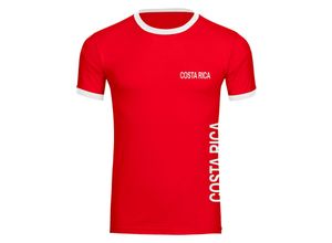 4068859208110 - multifanshop Kontrast T-Shirt - Costa Rica - Brust & Seite - Druck weiß - Männer