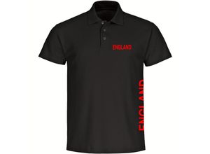 4068859210106 - multifanshop® Poloshirt - England - Brust & Seite - Druck rot