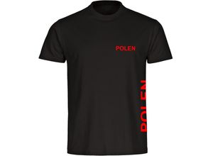 4068859212360 - multifanshop® Kinder T-Shirt - Polen - Brust & Seite - Druck rot