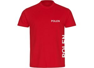 4068859212490 - multifanshop® Kinder T-Shirt - Polen - Brust & Seite - Druck weiß