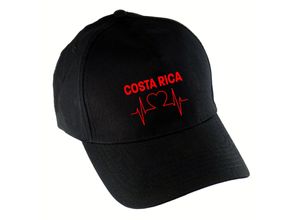 4068859224660 - multifanshop® Baseballcap - Costa Rica - Herzschlag - Druck rot