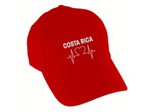 4068859224684 - multifanshop® Baseballcap - Costa Rica - Herzschlag - Druck weiß