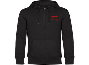 4068859225636 - multifanshop® Kapuzen Sweatshirt Jacke - Dänemark - Herzschlag - Druck rot