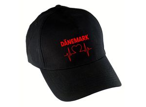 4068859225803 - multifanshop® Baseballcap - Dänemark - Herzschlag - Druck rot