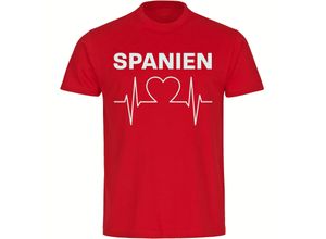 4068859232078 - multifanshop® Kinder T-Shirt - Spanien - Herzschlag - Druck weiß