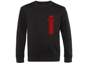 4068859234287 - multifanshop® Sweatshirt - Dänemark - Streifen - Druck rot