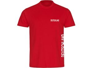 4068859246518 - multifanshop® Herren T-Shirt - Deutschland - Brust & Seite - Druck weiß