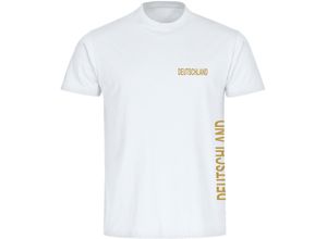 4068859246792 - multifanshop® Herren T-Shirt - Deutschland - Brust & Seite Gold - Druck gold metallic