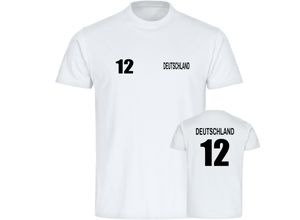 4068859247256 - multifanshop Herren T-Shirt - Deutschland - Trikot Nummer 12 - Druck schwarz - Männer