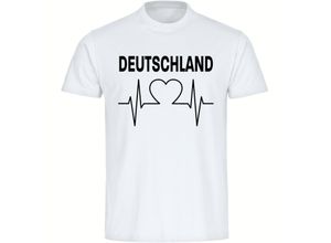 4068859248994 - multifanshop® Herren T-Shirt - Deutschland - Herzschlag - Druck schwarz