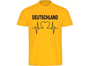 4068859249236 - multifanshop Herren T-Shirt - Deutschland - Herzschlag - Druck schwarz - Männer