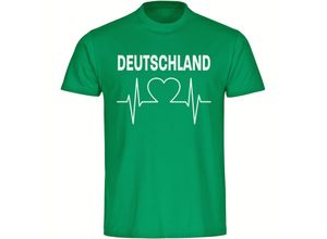 4068859249304 - multifanshop® Herren T-Shirt - Deutschland - Herzschlag - Druck weiß