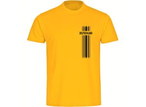 4068859249687 - multifanshop Herren T-Shirt - Deutschland - Streifen - Druck schwarz - Männer