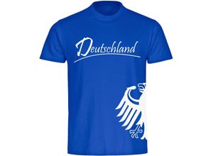 4068859250393 - multifanshop® Herren T-Shirt - Deutschland - Adler seitlich - Druck weiß