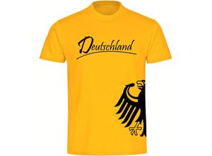 4068859250577 - multifanshop® Herren T-Shirt - Deutschland - Adler seitlich - Druck schwarz